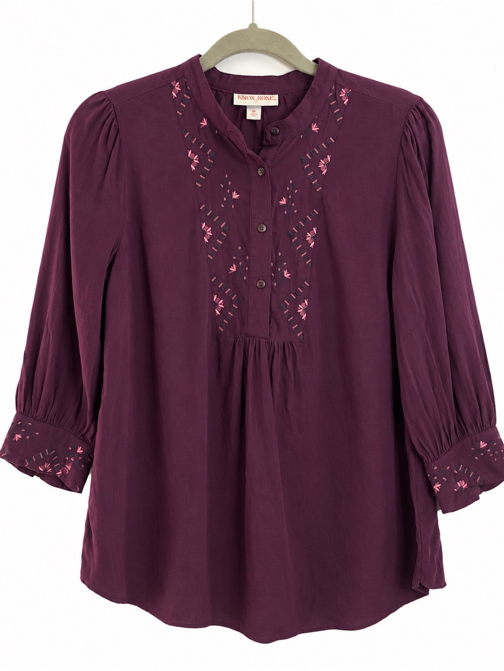 Boho embroidered peasant blouse | folk floral Cottagecore tunic